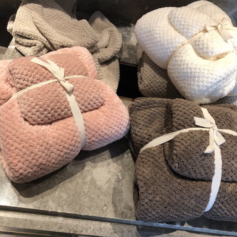 Coral Fleece Towel Set | Soft & Absorbent