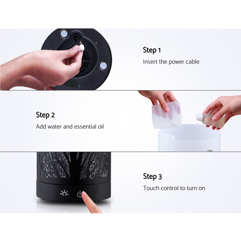 Ultrasonic Aroma Diffuser | Black | 160ml