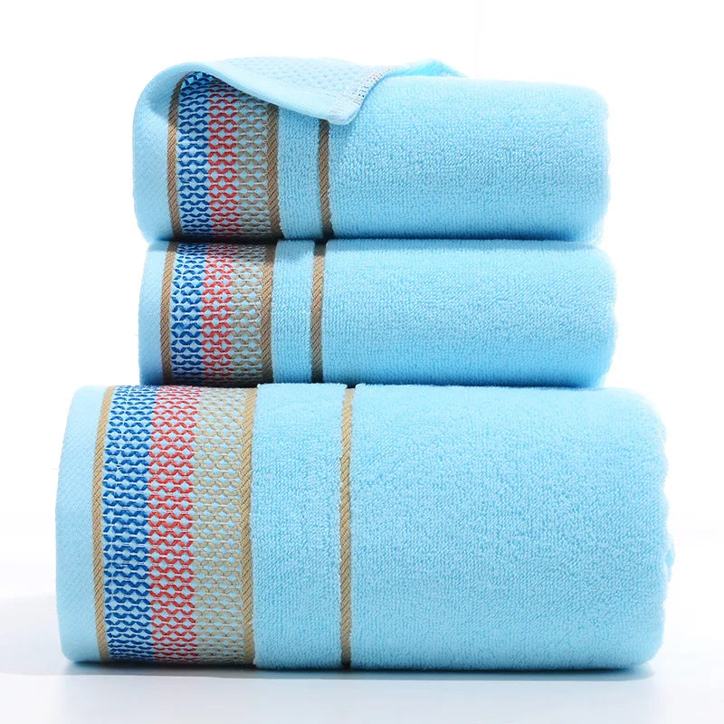 Luxury Cotton Towel Set — 3 Piece (2 Face + 1 Bath)
