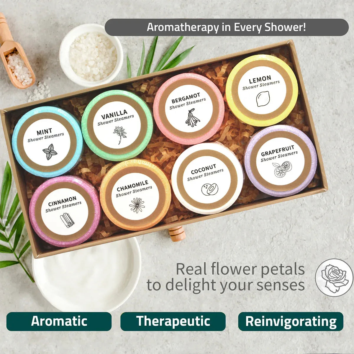 Aromatherapy Shower Steamers | Spa Gift Set | 35g × 6