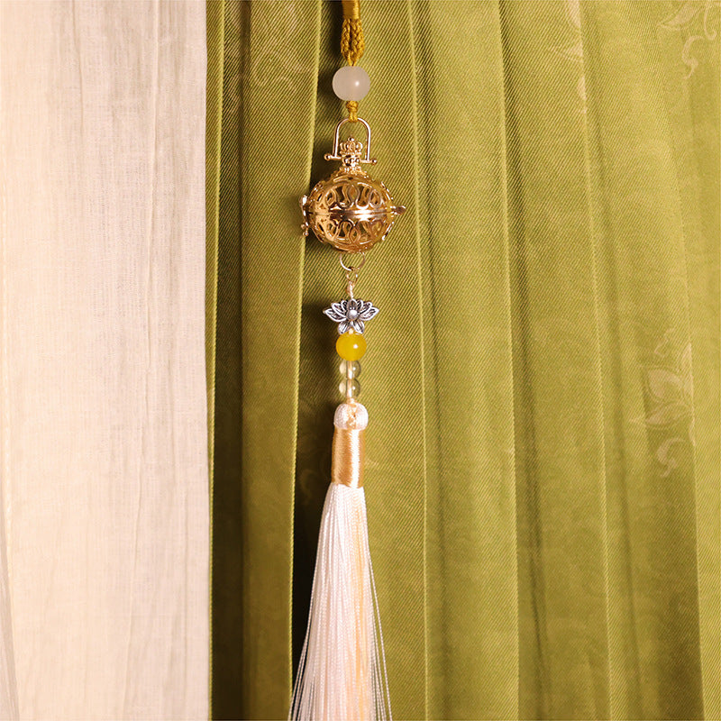 Aromatherapy Locket Pendant | Vintage Silver Bell | Tassel Bag Charm