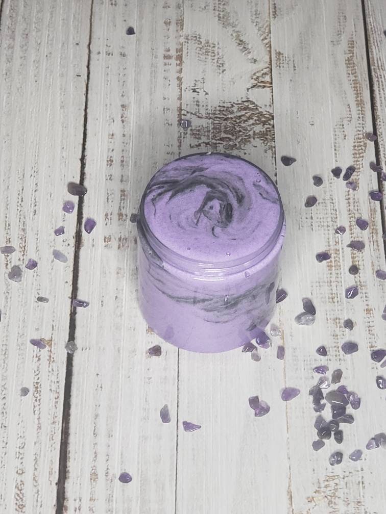 Whipped Soap with Exfoliant | Black Amethyst Scent | Gentle Cleanse & Moisturise